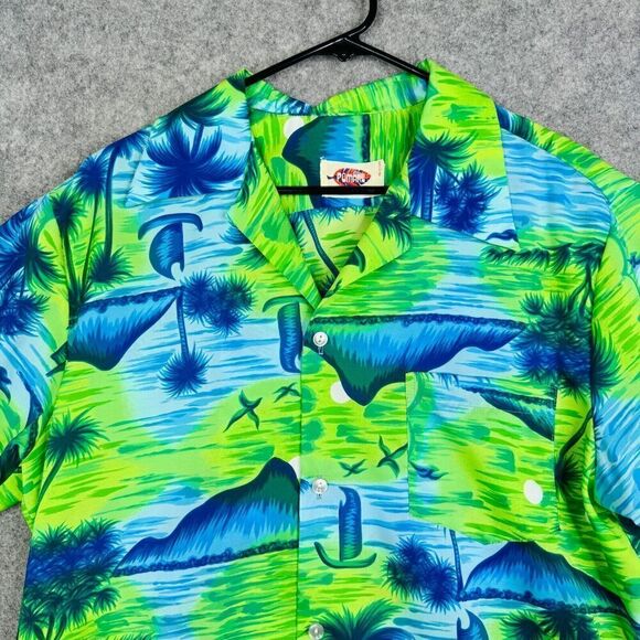 Vintage Pomare Hawaiian Shirt Mens 70's 80's Bright Floral - Picture 2 of 7